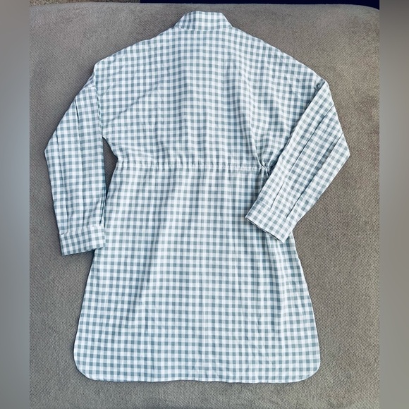 Stelen English Factory Women’s Med Grey Gingham Balloon Sleeve Zip Long Jacket - Picture 4 of 11